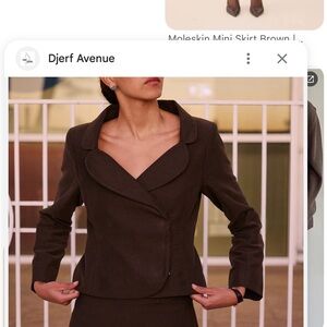 Djerf Avenue Dark Brown Tailored Blazer with Asymmetrical Front